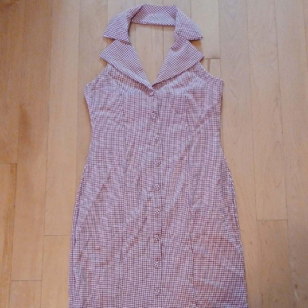 Trendyol Red and White Gingham Dress